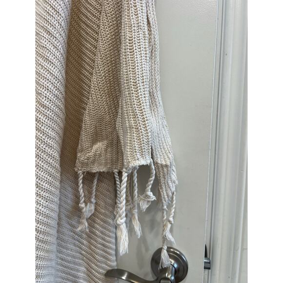 Under The Canopy Throw 60 x 72” 100% Organic Cotton Knit Stitch Blanket Cream - Picture 10 of 10